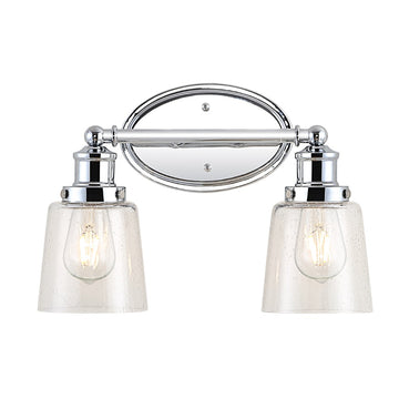 Beverly Iron/Seeded Glass Classic Cottage LED Vanity Light - JONATHAN Y